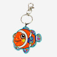 Load image into Gallery viewer, Clownfish Key Ring with Bag Charm