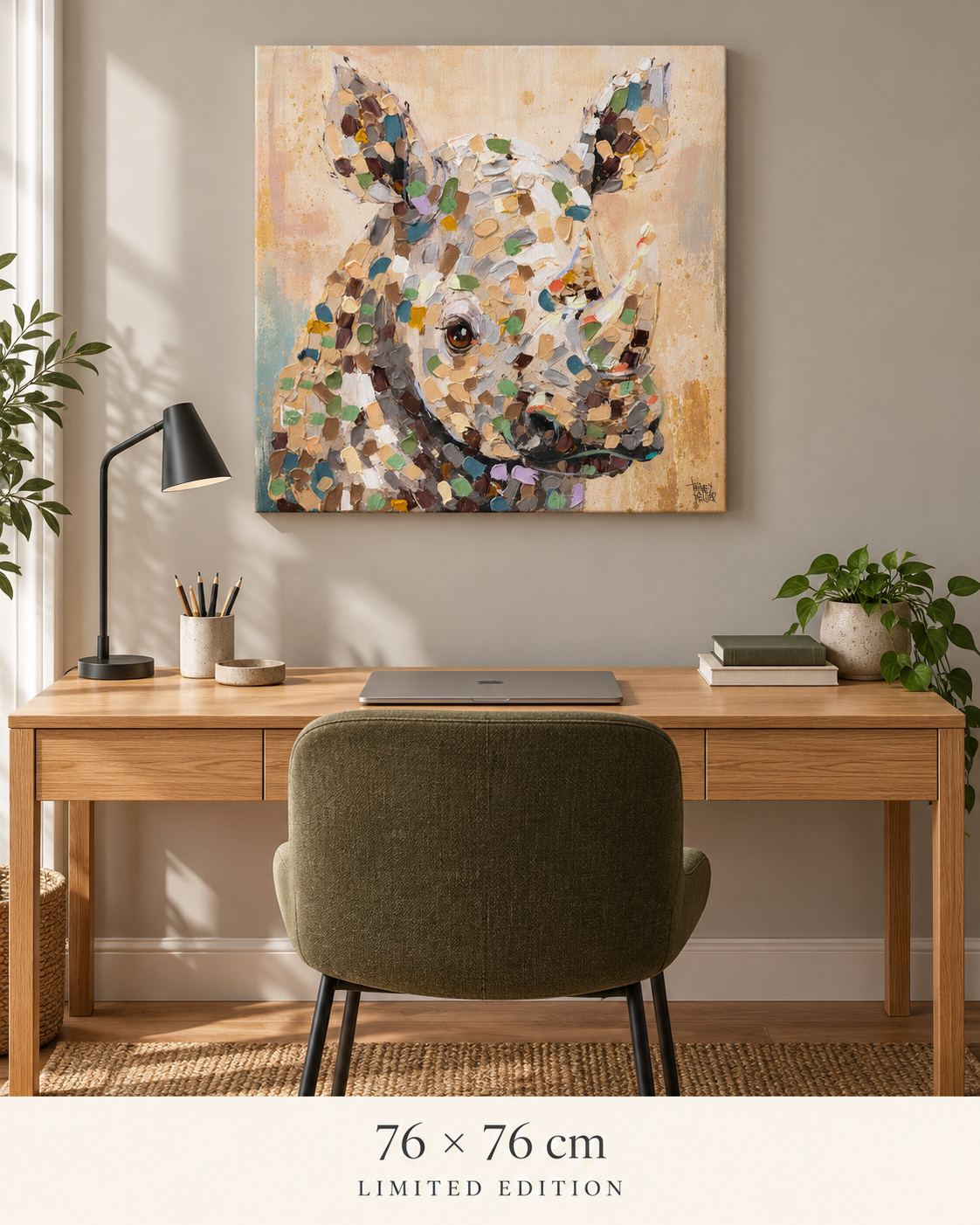 RESILIENT — 76 × 76 cm limited edition canvas in a room