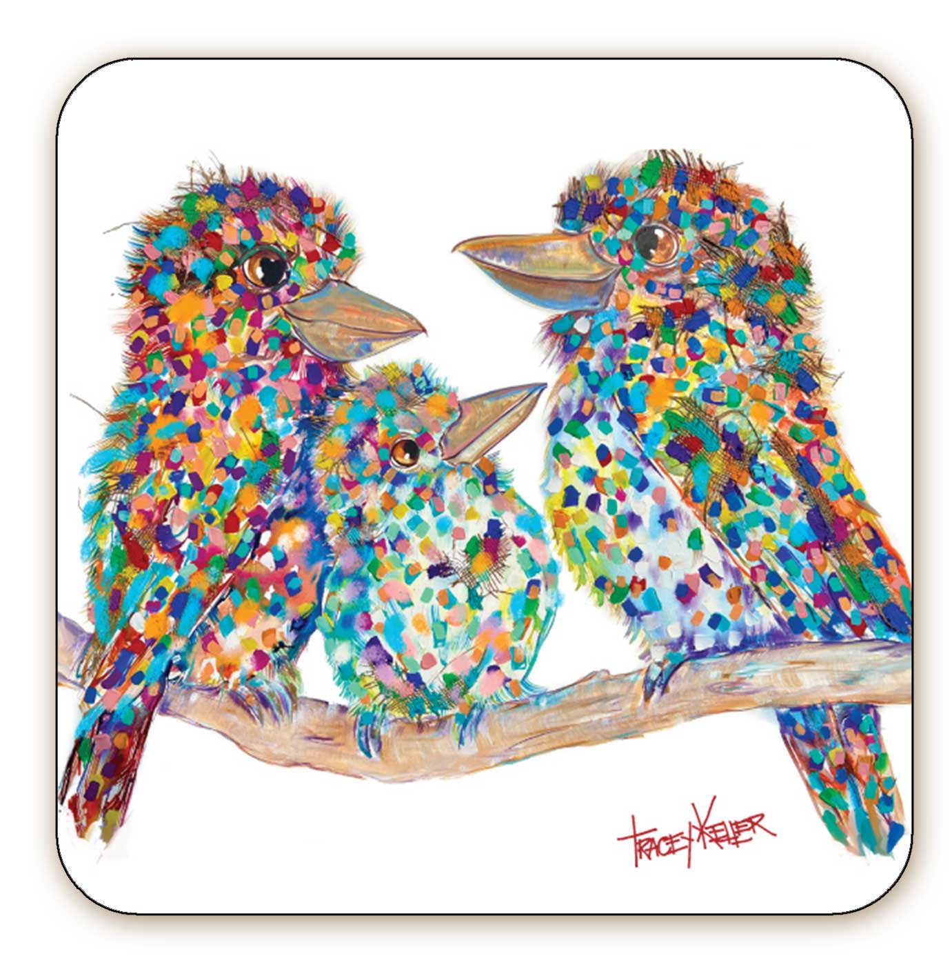 3some Kookaburras Coaster