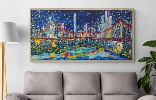 Brisbane Cityscape Hand Finished Limited Edition