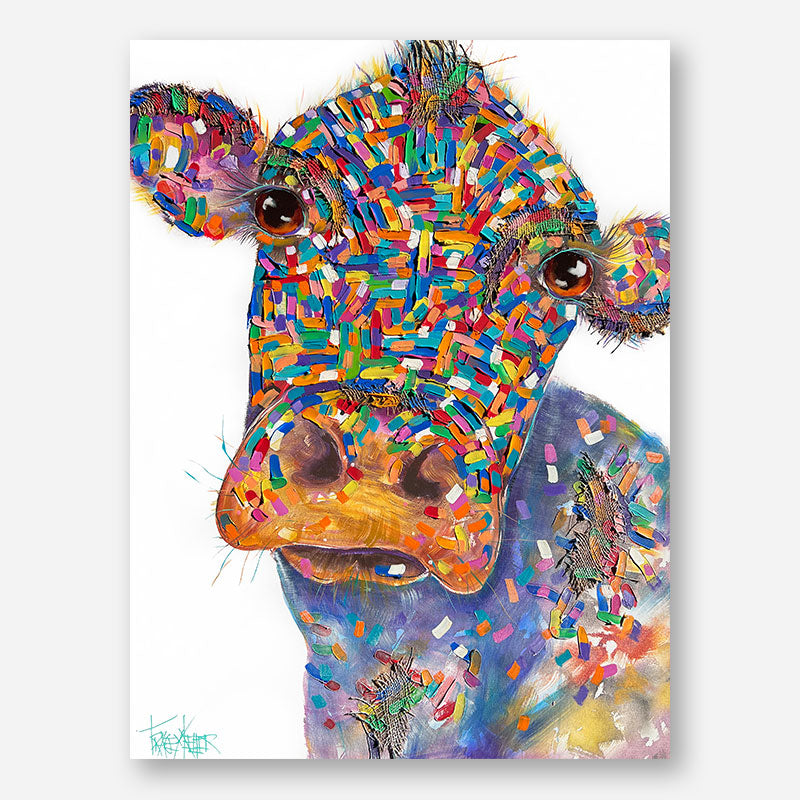 Colourful Cow Hand Finished Limited Edition