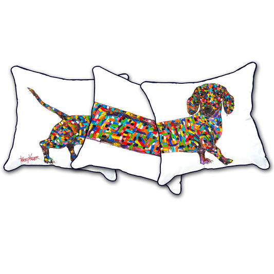 Daschy Set Indoor/Outdoor Dachshund Cushion Covers Plus 1 Extender