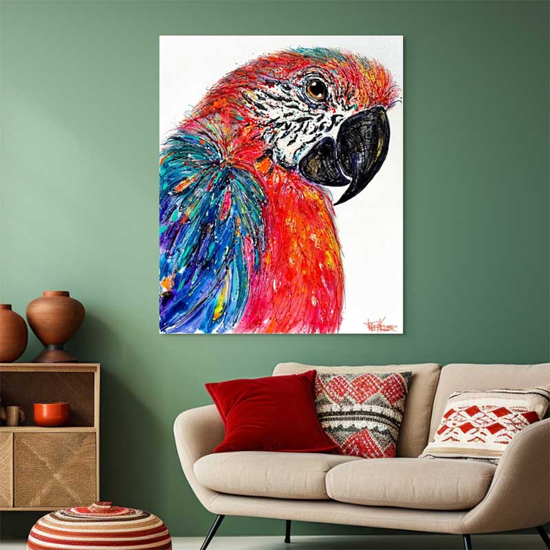 Feathered Mischief | Macaw Original Painting