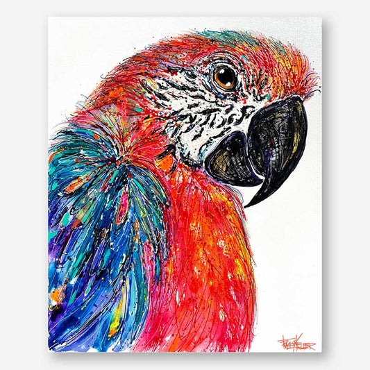 Feathered Mischief | Macaw Original Painting