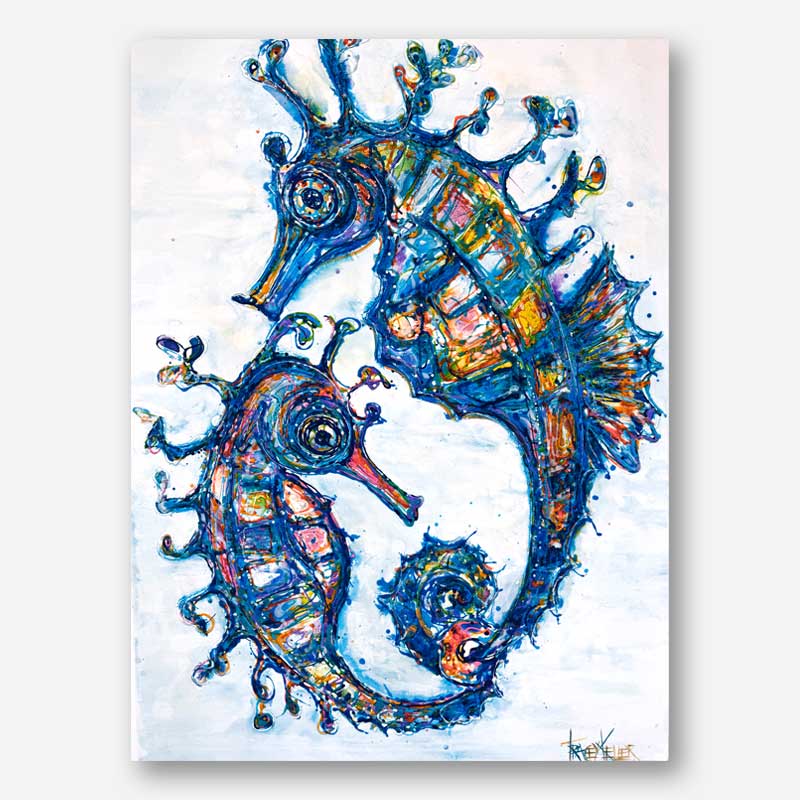 Hold Me Close | Two Seahorses Original Painting