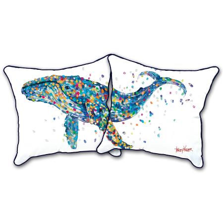 Humpback Whale Diptych Indoor/Outdoor Cushion Cover