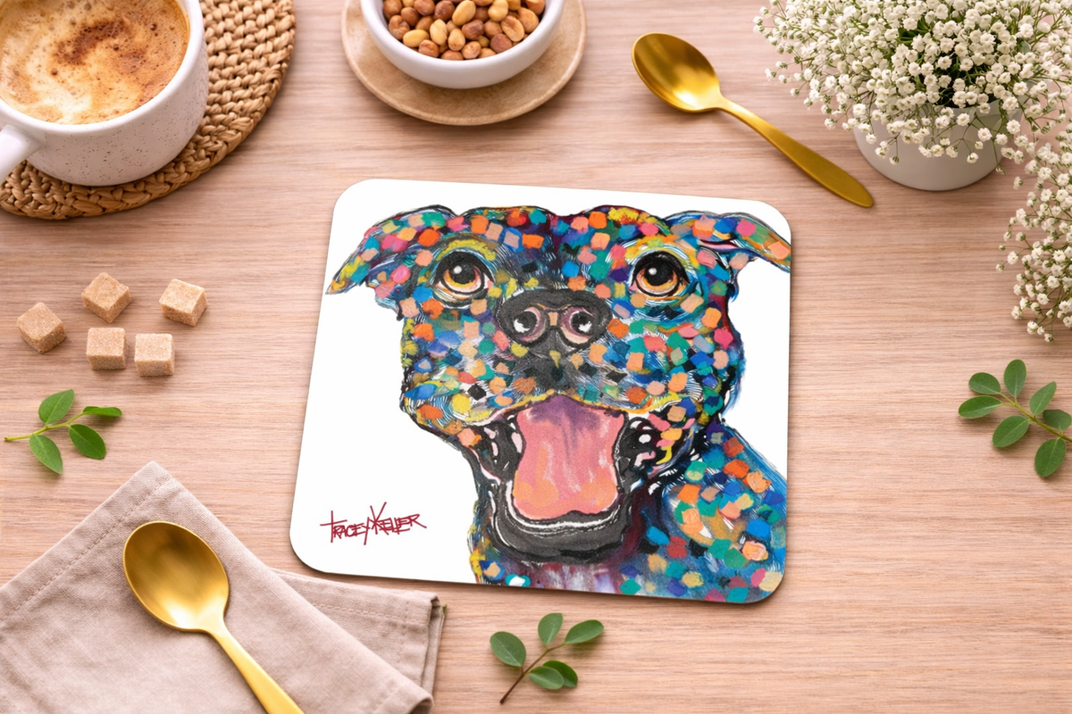 Joyful Staffy Coaster