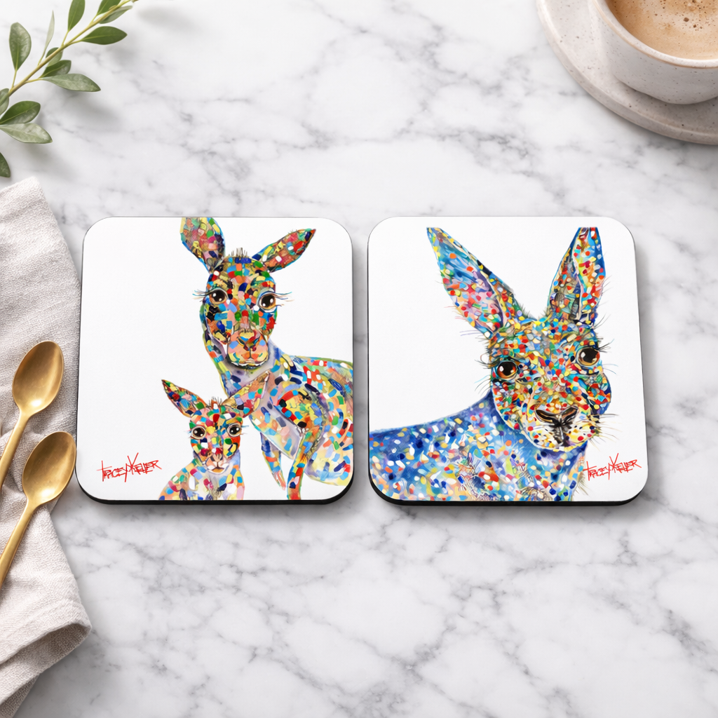 Kangaroo Blue Coaster