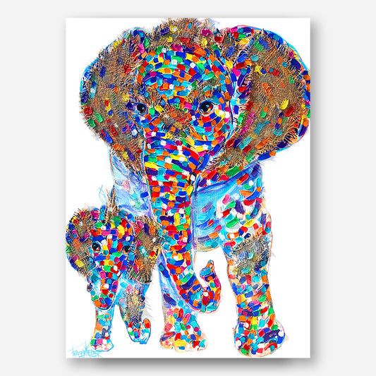 Mum and Me | Two Elephants Hand Finished Limited Edition