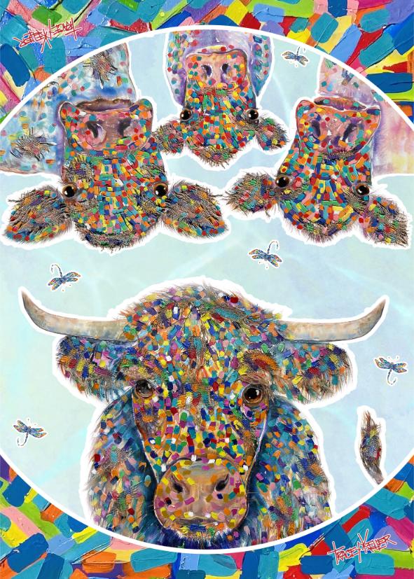 Cows Oven Art Tea Towel