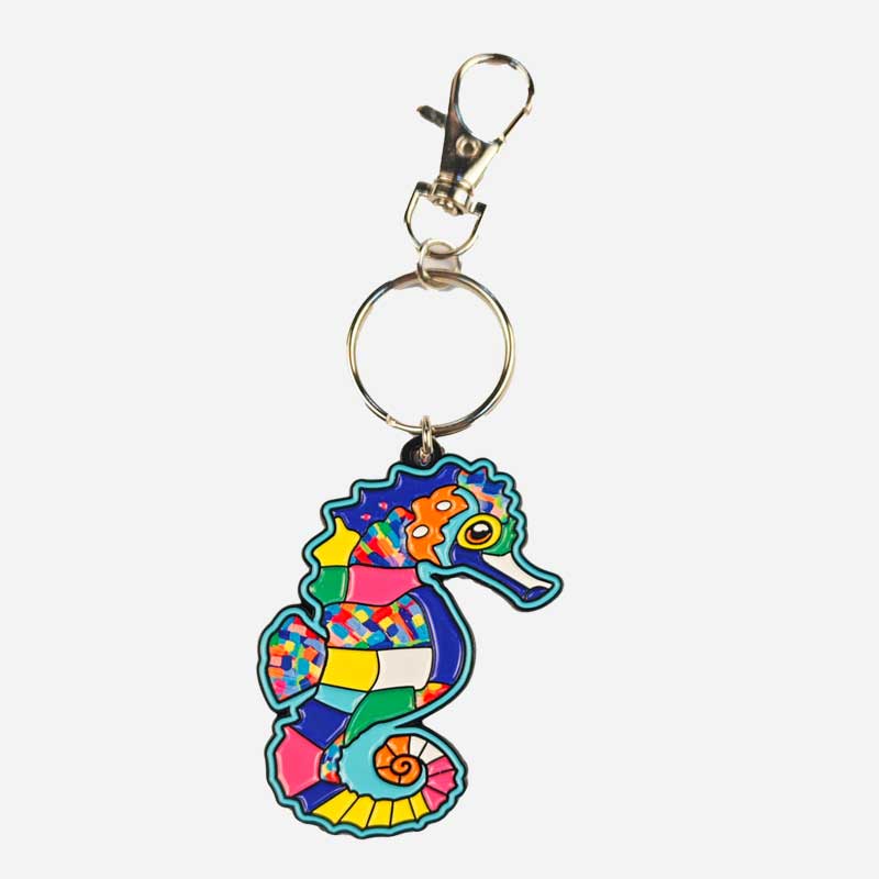 Seahorse Key Ring with Bag Charm