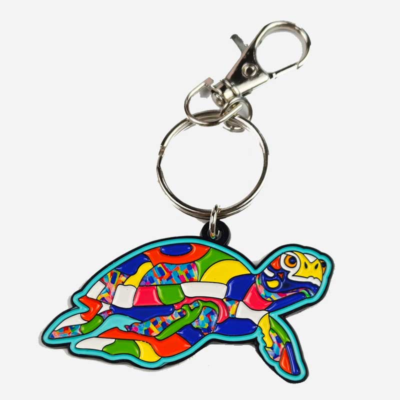 Turtle Key Ring with Bag Charm