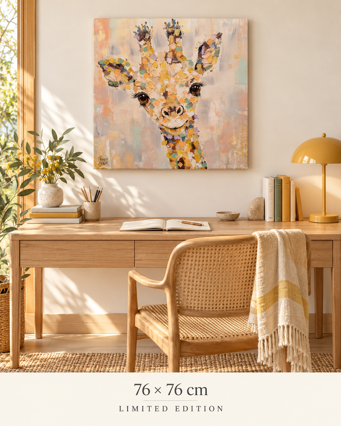 DREAM — 76 × 76 cm limited edition canvas in a room