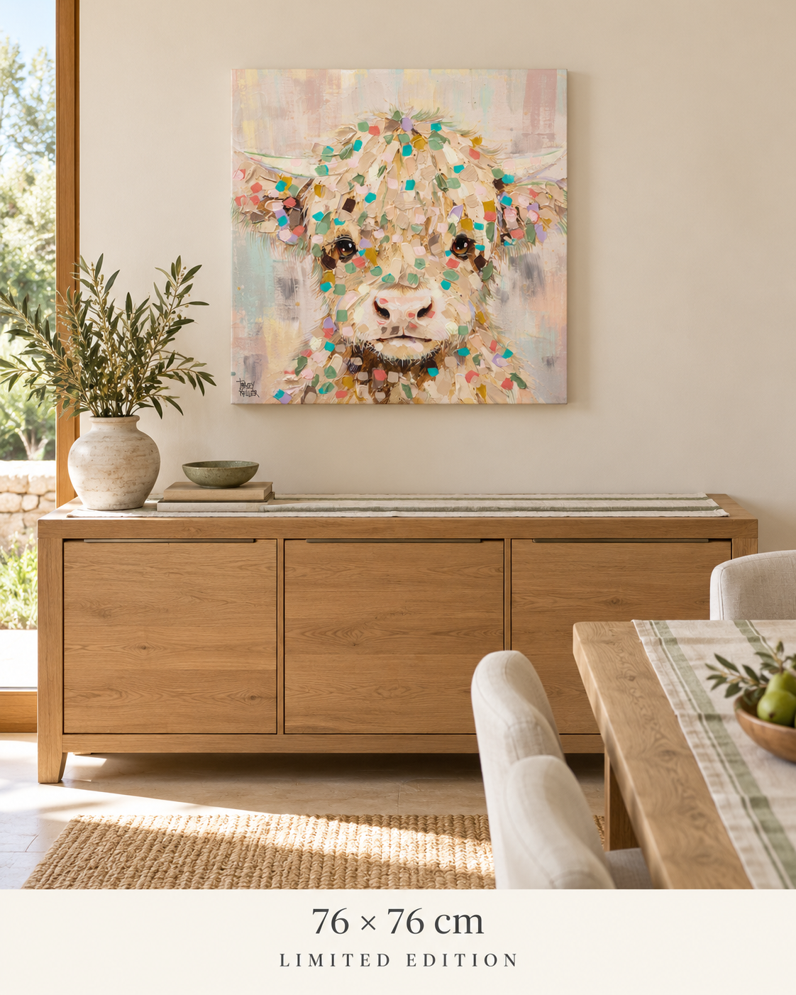 PATIENT — 76 × 76 cm limited edition canvas in a room