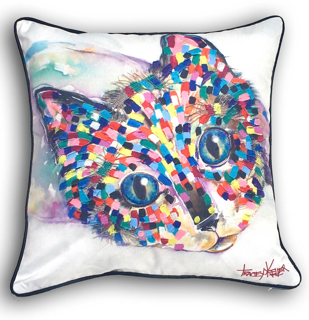 Reclining Cat Indoor:Outdoor Cushion Cover