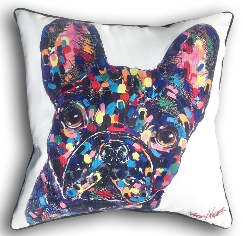 Black Frenchie Indoor/Outdoor Cushion Cover
