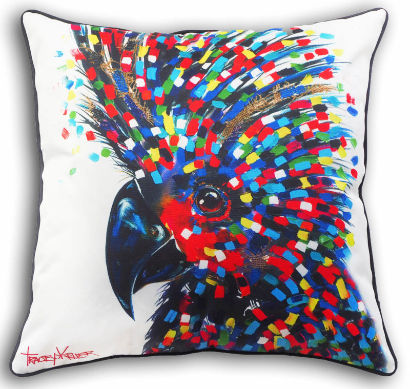 Black Palm Cockatoo Indoor/Outdoor Cushion Cover