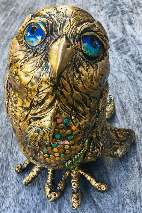Carly Owl Edition 12 | Tracey Keller BRONZE Owl Sculpture
