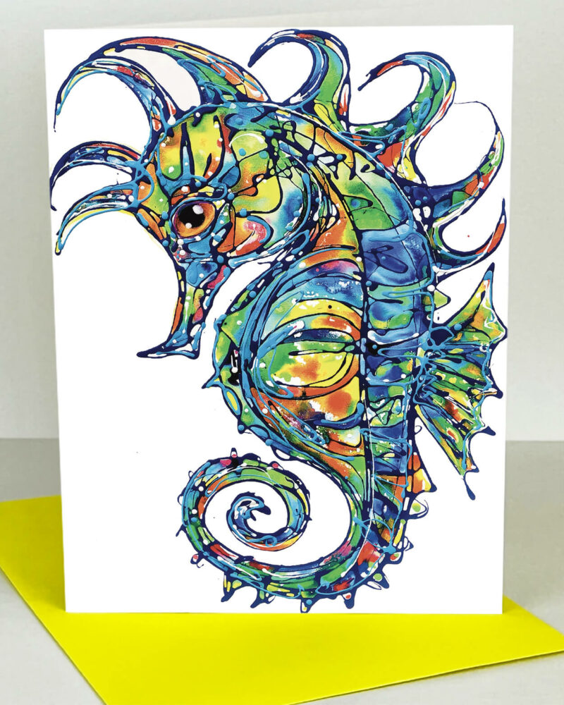 ethereal seahorse card