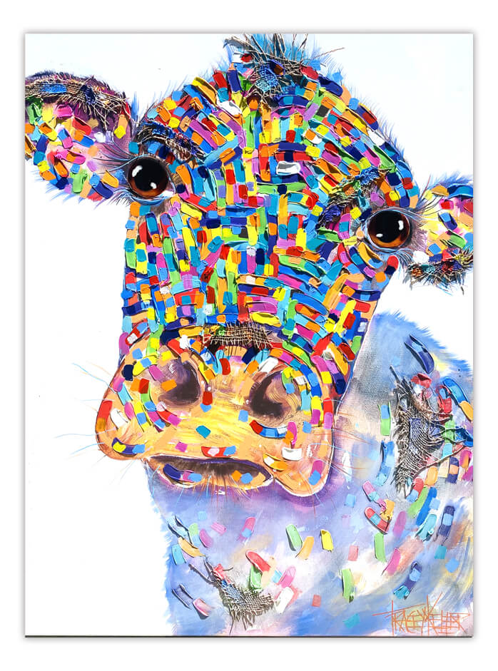 Colourful Cow Hand Finished Limited Edition