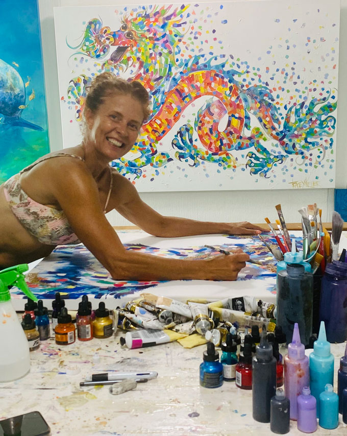 Tracey-Keller-and-her-Dragon-Painting