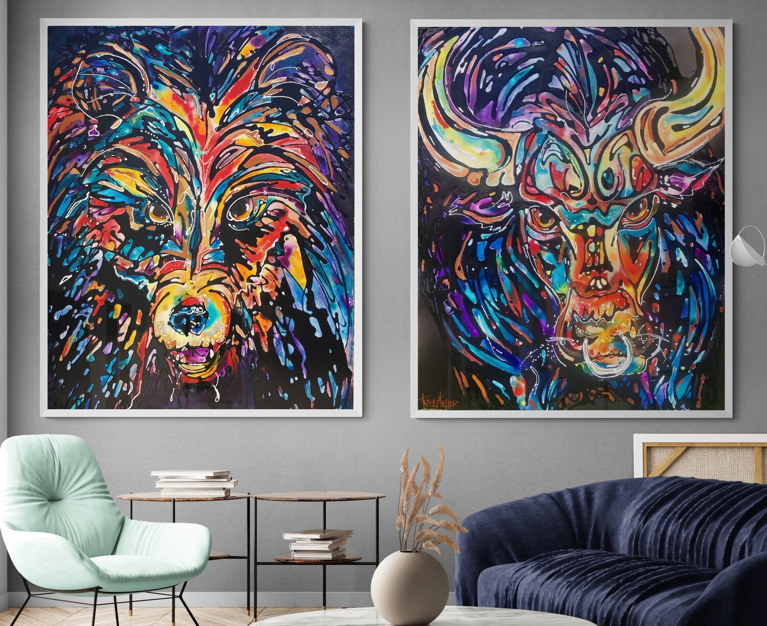 Bull and Bear Painting