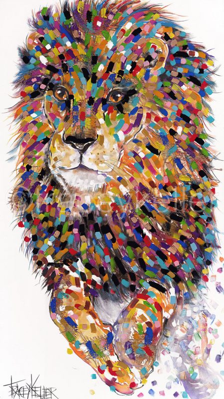 Tracey Keller Jumping Lion Painting