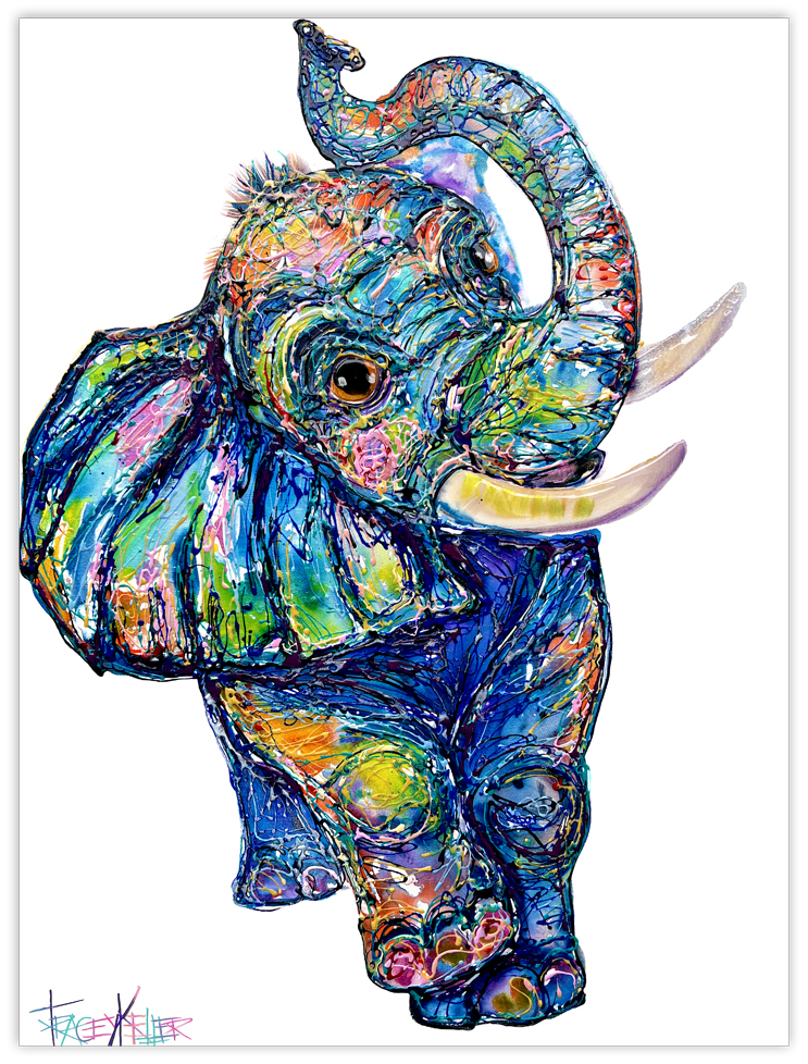 swirl elephant painting
