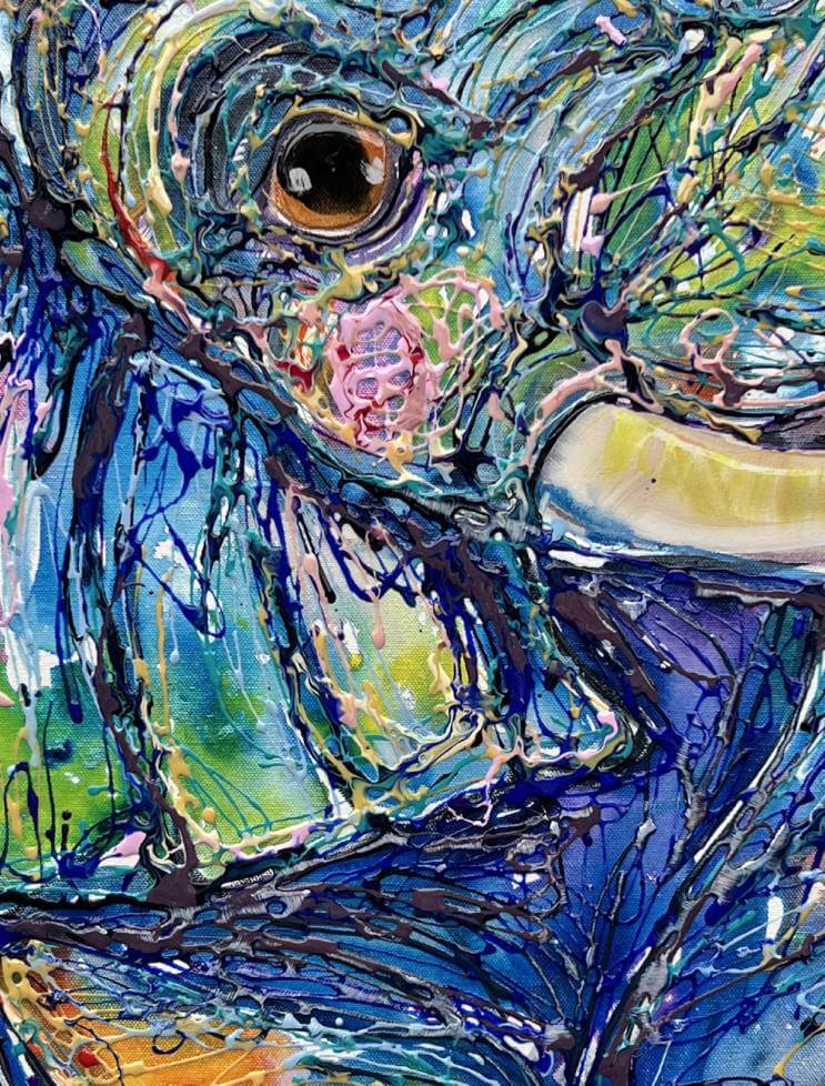 swirl elephant painting detail
