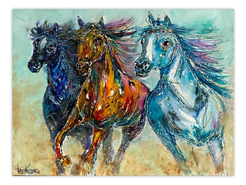 Harmony of Riches | 3 Horses Hand Finished Limited Edition